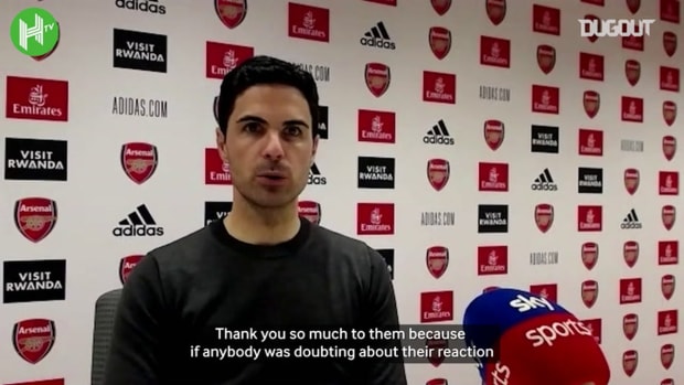 Mikel Arteta thanks fans for Arsenal support